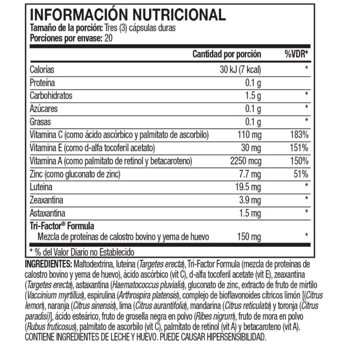 Ingredientes 4Life Transfer Factor Vistari Colombia