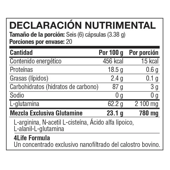 ingredientes 4Life Glutamine mexico ingredientes 4Life Glutamine mexico